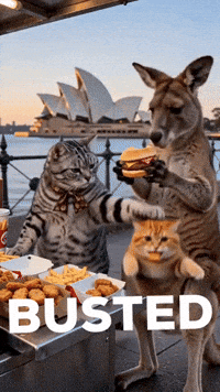 LeoandHuasheng caught busted leoandhuasheng buger cat GIF