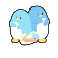 yenyendesign kawaii celebrate blue penguin Sticker