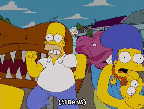 homer simpson running GIF