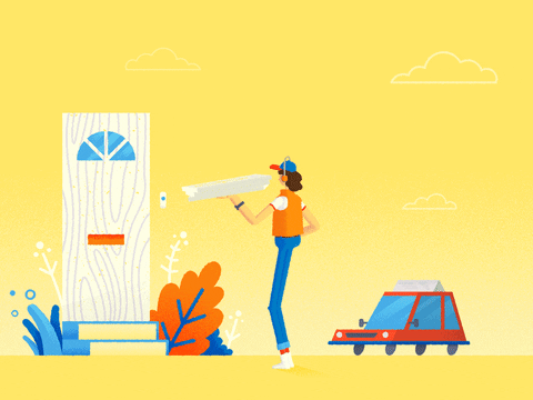 pizza delivery GIF by Mioe Studio