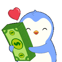 Make It Rain Money Sticker by Pudgy Penguins