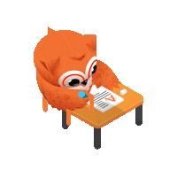 agrader test study owl writing Sticker