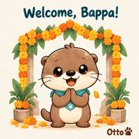 Ganesh Chaturthi Namaste GIF by Otto the Otter by GleeSpace