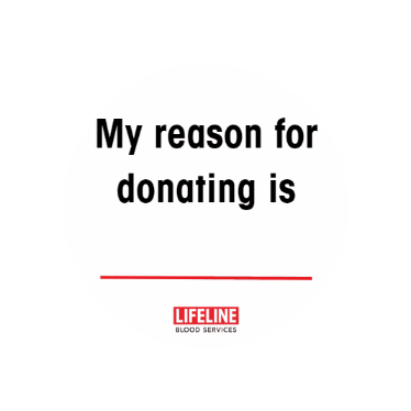 Donate Blood Donor Sticker by Lifeline Blood Services