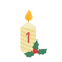 Christmas Candle Sticker