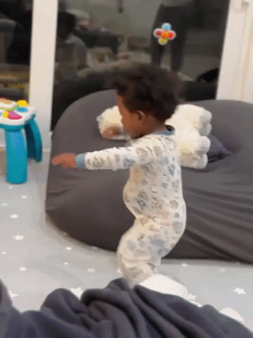 Super Excited Toddler Cannot Believe He Can Walk