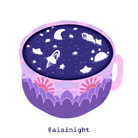 Aidadaism space cup galaxy movement Sticker