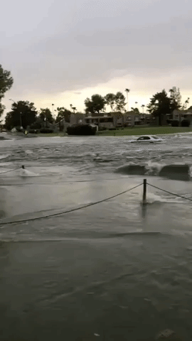 Firefighters Help Driver Stranded in Floodwater After Monsoon Rain in Arizona