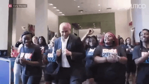 eringraceburns giphygifmaker corey booker dancing GIF