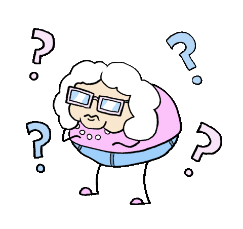 Confused Old Lady Sticker by Nick Ybarra