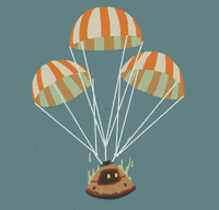 Nervous Moon Landing GIF