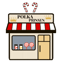 Polkaprinsen white red crown candy Sticker