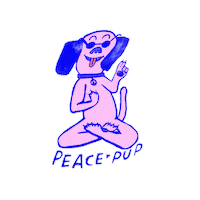 GeorgiesGurl happy dog peace puppies Sticker