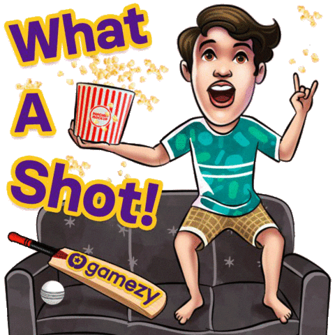 gameskraft game ball cricket shot Sticker