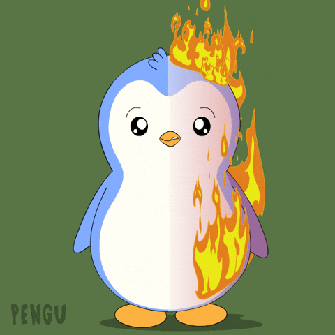 Nervous On Fire GIF by Pudgy Penguins