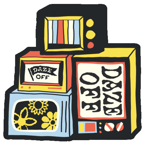 Television Tvs Sticker by Daze Off