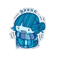 Girl Freezing Sticker