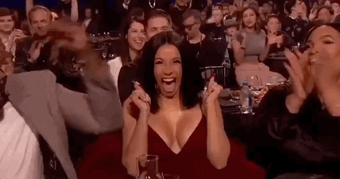 Excited Cardi B GIF by iHeartRadio