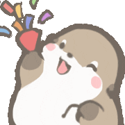 chuchuotter celebration celebrate otter congratulation Sticker