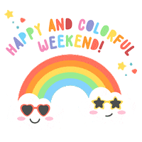 hellokawaiimx rainbow weekend colorful hellokawaii Sticker