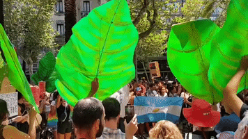 'It's Not Fire, It's Capitalism': Protesters Gather Outside Brazilian Consulate in Barcelona
