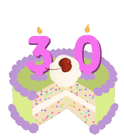 30 Flirty And Thriving Happy Birthday Sticker