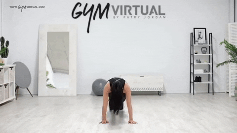 veronicalu7f8d giphygifmaker gymvirtual plancha con salto y giro GIF