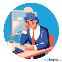 Sad Miss You Sticker by TheEcards.com