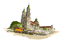 mona-allgaeu markt kempten wochenmarkt basilika Sticker