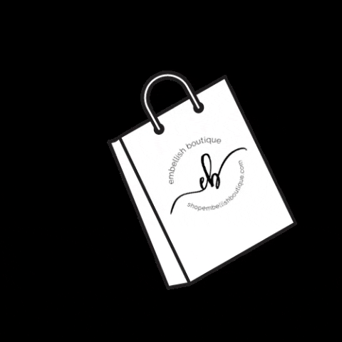 shopembellishboutique giphygifmaker boutique shopping bag embellish GIF