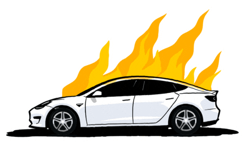alexkayvisuals giphyupload fire car 2025 Sticker