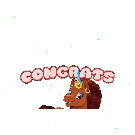Awesome Congrats Sticker by Afro Unicorn