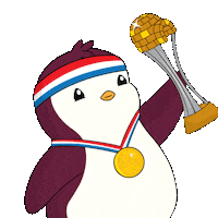 I Win First Place Sticker by Pudgy Penguins