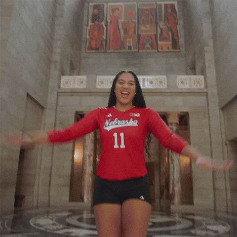 Nebraska Volleyball Dab GIF by Huskers