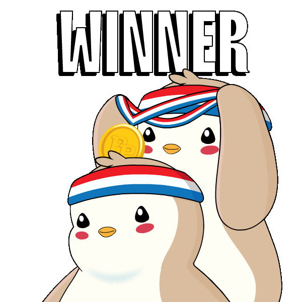 I Win Gold Medal Sticker by Pudgy Penguins
