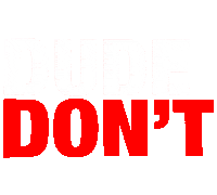 dude_dont_ dont dude blinker red and white Sticker
