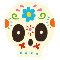 Dia De Los Muertos Flowers Sticker