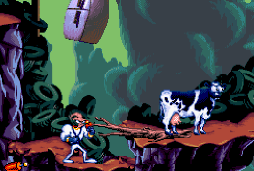 earthworm jim cow launched GIF
