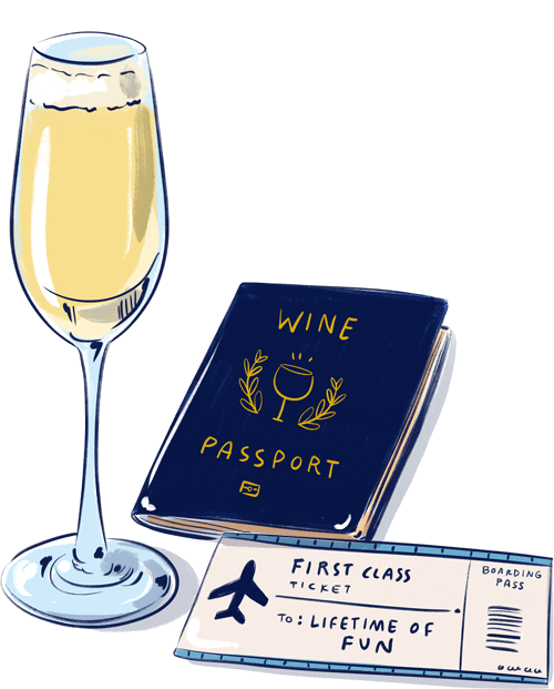 rebelschoolofwine giphyupload wine passport winetravel Sticker