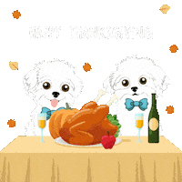 Dogs Thanksgiving Sticker by HammyandBrody