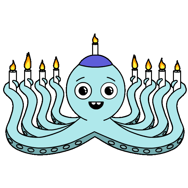 Octopus Hanukkah Sticker by Sean Solomon