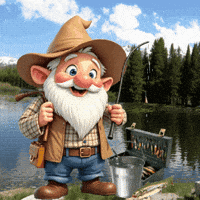Gone Fishing Gnome GIF