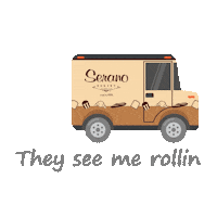 CafeSerano they see me rollin serano cafe serano yiayia approved Sticker