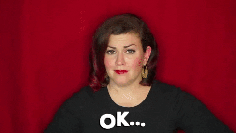 christinegritmon giphygifmaker red ok okay GIF