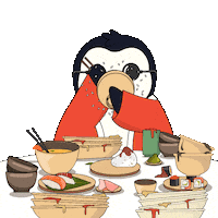 Hungry Bon Appetit Sticker by Pudgy Penguins