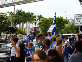 Pro-Biden Cubans Rally in Celebration at Miami's Freedom Tower