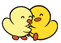 DuckieandDuck love duck cuddle ducks Sticker