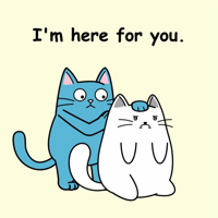 White Cat Friendship GIF