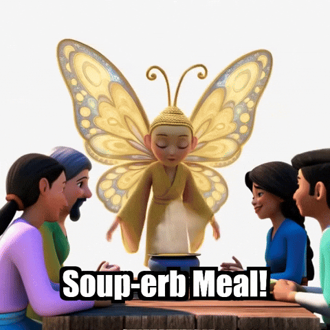 Gratitude Family Dinner GIF by BuddhaFlyJourney