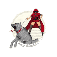 Little Red Riding Hood Wolf Sticker by Juicy Roadkill